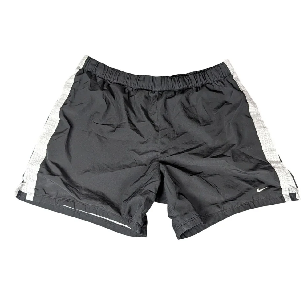 Nike Performance Mens Running Shorts Black Grey Mesh Side Stripe RN56323 L